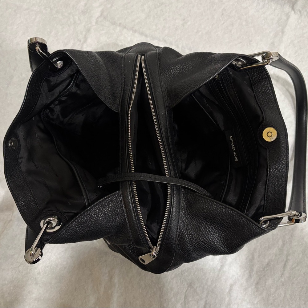 MICHAEL KORS | Floral Stud Raven Black Shoulder Bag - Picture 8 of 10